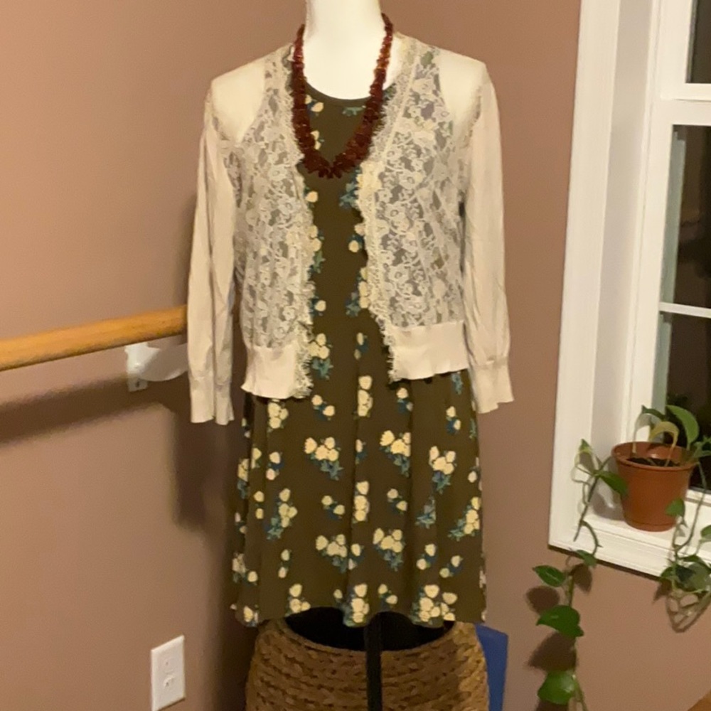 Natural Life floral tank tunic M